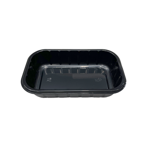 Model LL023 - 10 oz Rectangle Black Airline CPET Tray