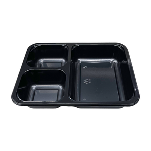 Meal tray 3 compartments 227x178x50mm black