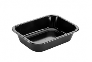 Circular/Rectangular Black/White CPET Plastic Food Tray For The Packaging