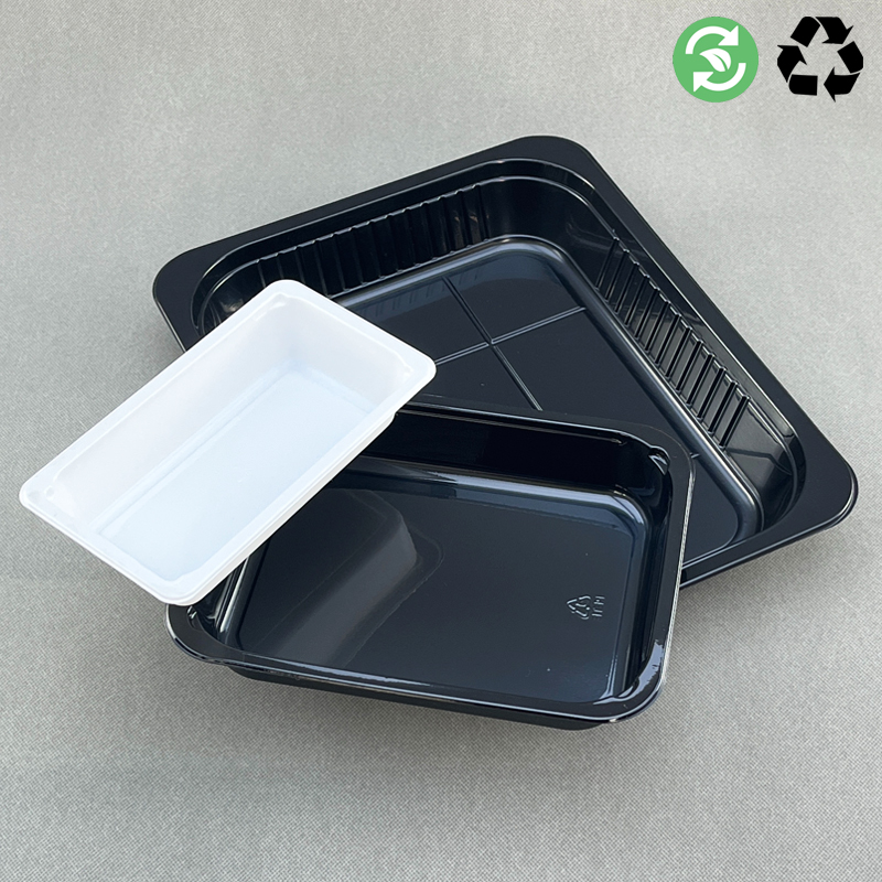 Oven and Microwave used Black&White CPET Food Trays 